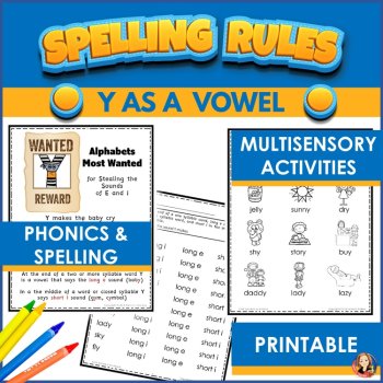 Y as a Vowel Spelling Activities, Games, Worksheets, Phonics Interactive Notebooks, image 2