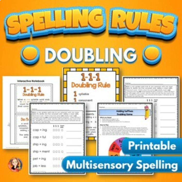 Doubling Rule Spelling Practice Activities, Games, Worksheets