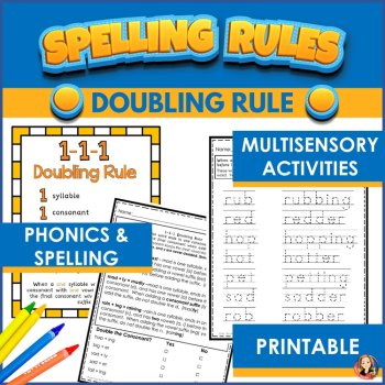 Doubling Rule Spelling Practice Activities, Games, Worksheets, image 2