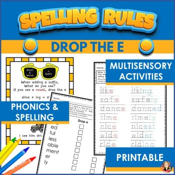 Drop the E Rule for Adding Suffixes, Spelling Rule Activities and Worksheets, image 2