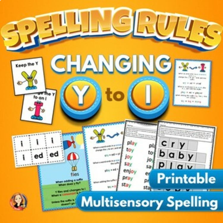Changing Y to I Spelling Rule for Adding Suffixes, The Y Rule Activities, Games, Phonics Worksheets