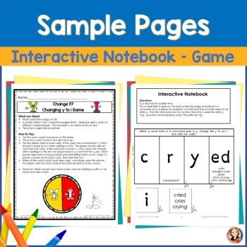 Changing Y to I Spelling Rule for Adding Suffixes, The Y Rule Activities, Games, Phonics Worksheets, image 3