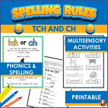 TCH and CH Spelling Rule Activities, Games, Worksheets, Interactive Notebooks, image 2