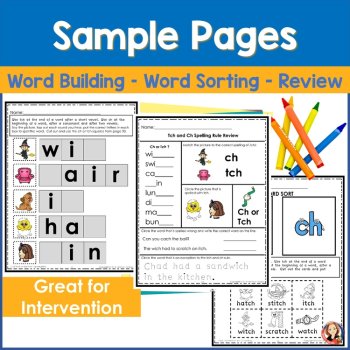 TCH and CH Spelling Rule Activities, Games, Worksheets, Interactive Notebooks, image 3