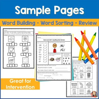 Spelling Activities for Hard and Soft C, Phonics Games, Worksheets, Interactive Notebooks, image 3