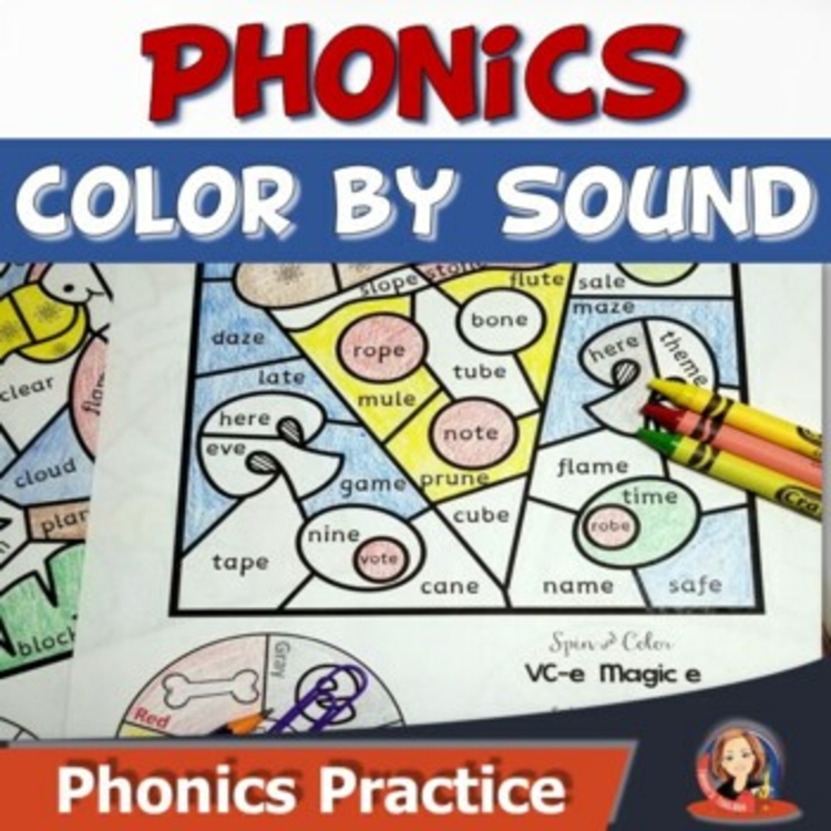 Phonics Coloring Pages and Color by Sound Games & Color by Code Worksheets
