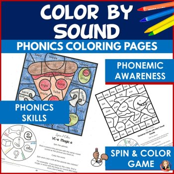 Phonics Coloring Pages and Color by Sound Games & Color by Code Worksheets, image 2