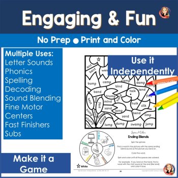 Phonics Coloring Pages and Color by Sound Games & Color by Code Worksheets, image 3