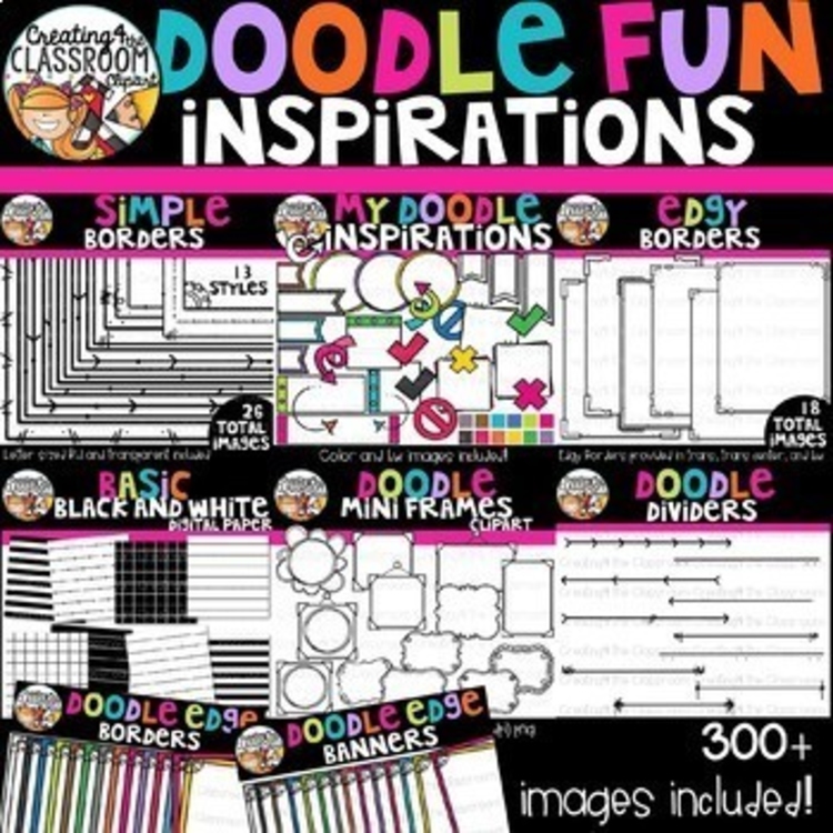 Doodle Fun Inspirations Clipart Bundle {Sellers Clipart}