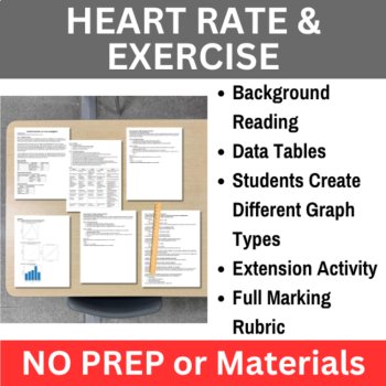 Human Body Systems Data Graphing Lab Bundle 6th, 7th, 8th Grade | Heart Rate, image 2