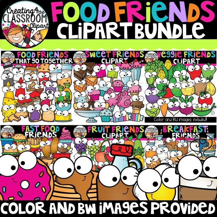 Food Friends Clipart Bundle {Foods that go together Clipart}
