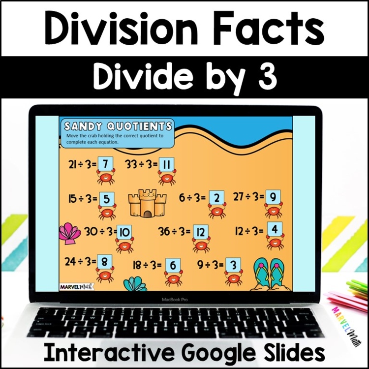 ÷ 3 FUN Division Facts Practice - Digital Activities - Division Fluency