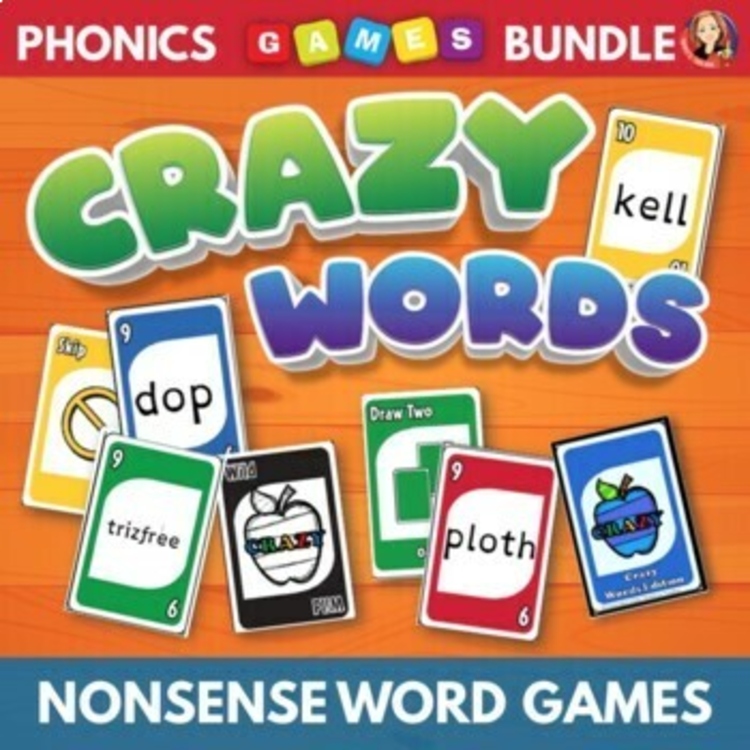 Phonics Card Games for Decoding Nonsense Words Bundle for Nonsense Word Practice
