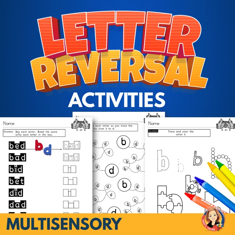 Letter Reversal Worksheets Resource Binder, b d Reversal Activities, b d p q g