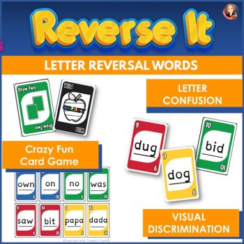 Letter Reversal Phonics Word Card Game, b d Visual Discrimination Practice, image 2