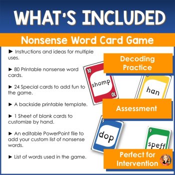 Decoding Nonsense Words Phonics Game | CVC, Blends, Digraphs |Science of Reading, image 2