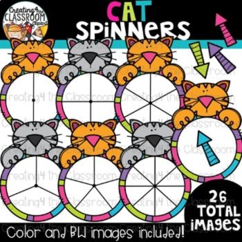 School Animal Spinners Bundle {Math Clipart}, image 2
