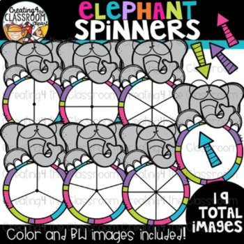 School Animal Spinners Bundle {Math Clipart}, image 4