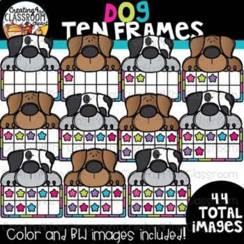 School Animal Ten Frames Bundle {Math Clipart}, image 3