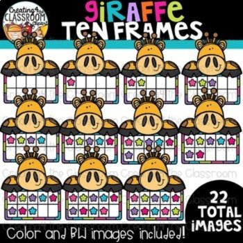 School Animal Ten Frames Bundle {Math Clipart}, image 4