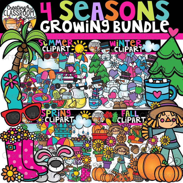 Four Seasons Clipart Bundle {Seasons Clipart}