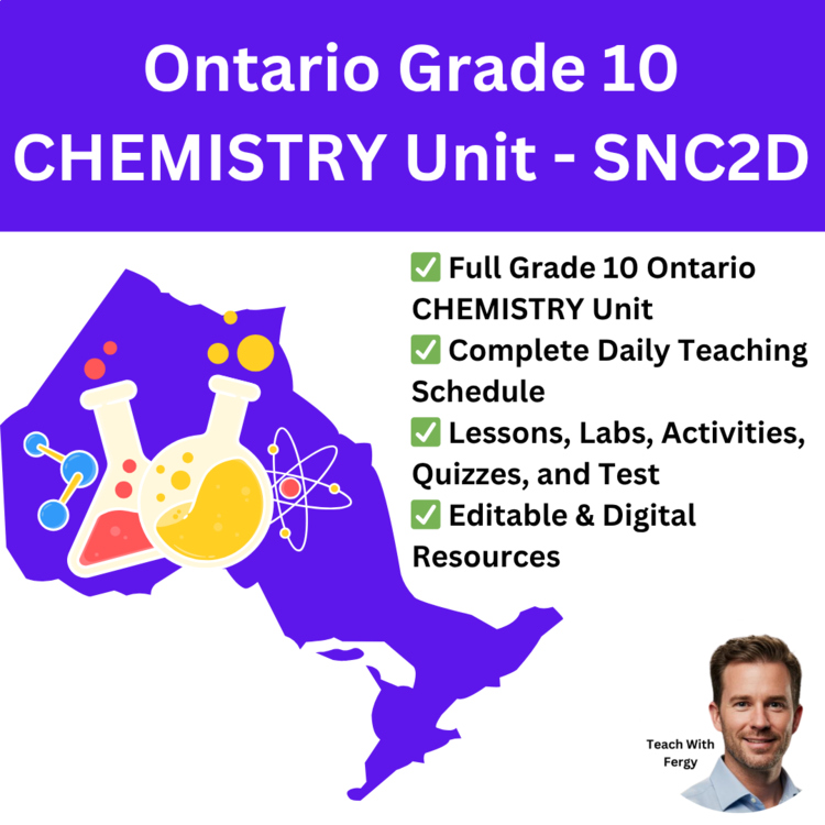 SNC2D Ontario Grade 10 Science Chemistry - Chemical Reactions Full Course Unit