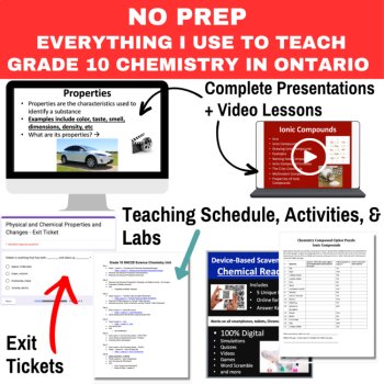 SNC2D Ontario Grade 10 Science Chemistry - Chemical Reactions Full Course Unit, image 2