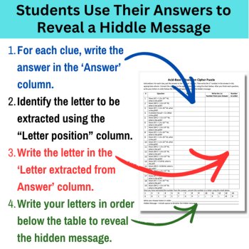 Acid–Base Calculation Cipher Puzzle - Chemisty Activity | Solving pH/pOH, image 3