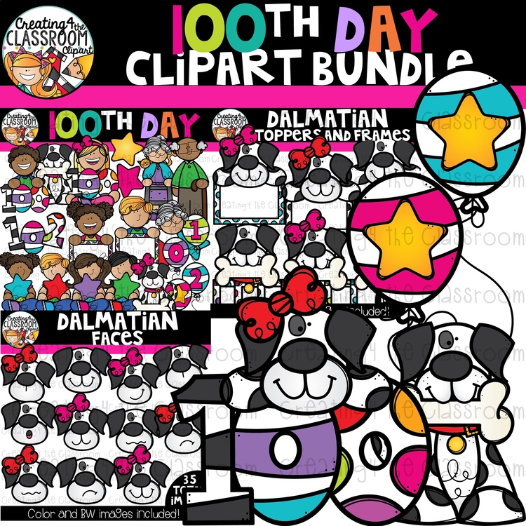 100th Day of School Clipart Bundle {100 Days of School Clipart}