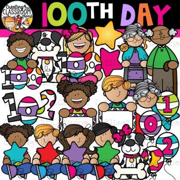 100th Day of School Clipart Bundle {100 Days of School Clipart}, image 2