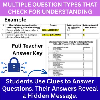 Periodic Table Trends Cipher Puzzle - Chemistry Activity | Atomic Radius, image 4