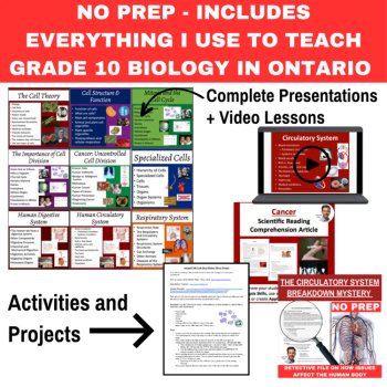 SNC2D Ontario Grade 10 Science Biology  - Cells & Body Systems Full Course Unit, image 2