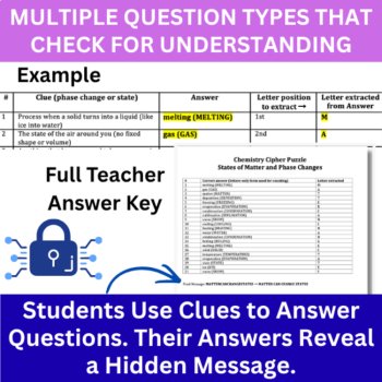 States of Matter and Phase Change Cipher Puzzle - Chemistry Activity, image 4