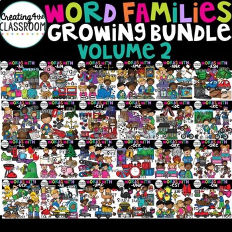 Word Families Clipart Bundle 2 -Word Family Clip Art
