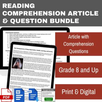 The Consequences of Sleep Deprivation Reading | Grade 8 & Up | Circadian Rhythm, image 2
