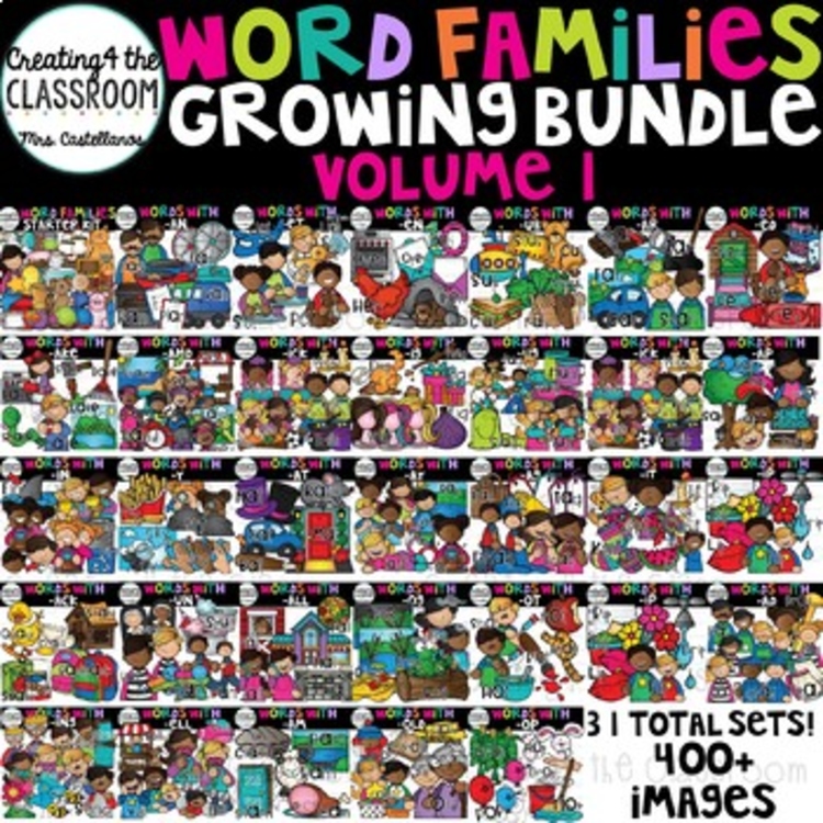 Word Families Clipart Bundle 1 {Word Family Clip Art}
