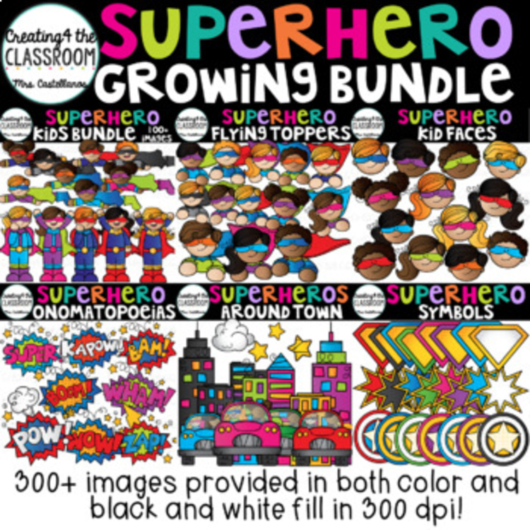 Superhero Clip Art Bundle {Superhero Clip Art}
