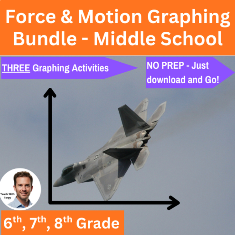 Forces and Motion Data Graphing Bundle 6th, 7th, 8th Grade | Speed, Acceleration