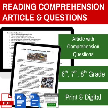 Landfill & Waste Management Reading | 6th, 7th, 8th Grade |, image 2