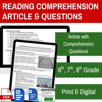 Overfishing & Ocean Ecosystem Collapse Reading | 6th, 7th, 8th Grade | Marine, image 2