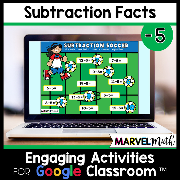 -5 Subtraction Math Facts Practice - Fun Google Slides