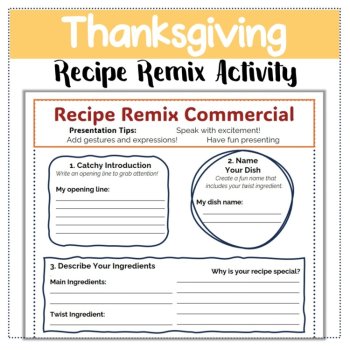 Thanksgiving Recipe Remix Activity - Fun & Creative ELA Project for Grades 3-6, image 3