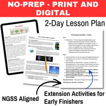 The Seasons Emergency Sub Plans | 2 Days | Middle School | No Prep Activities, image 2