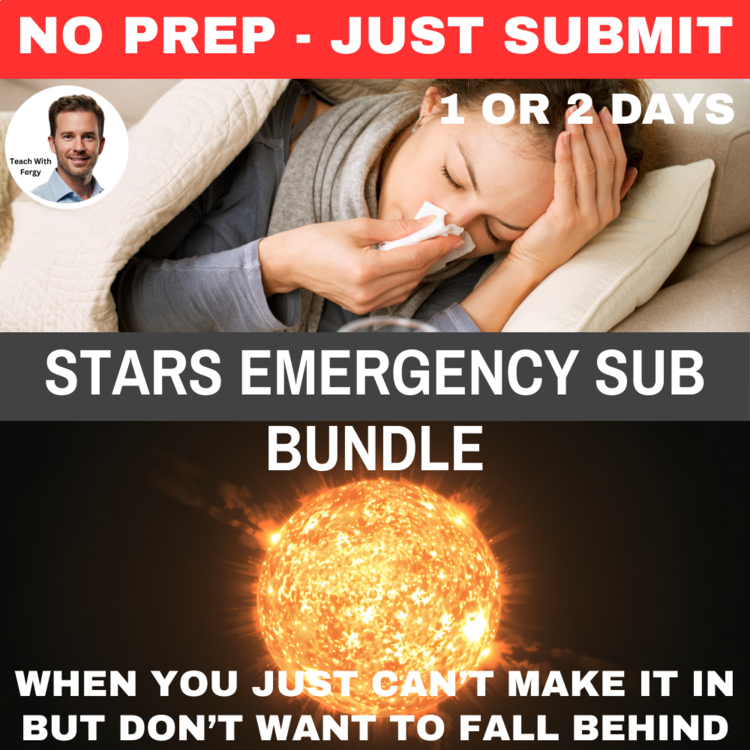 Stars Emergency Sub Plans | 2 Days | Middle School | The Sun No Prep Activities