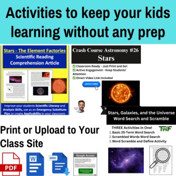 Stars Emergency Sub Plans | 2 Days | Middle School | The Sun No Prep Activities, image 3