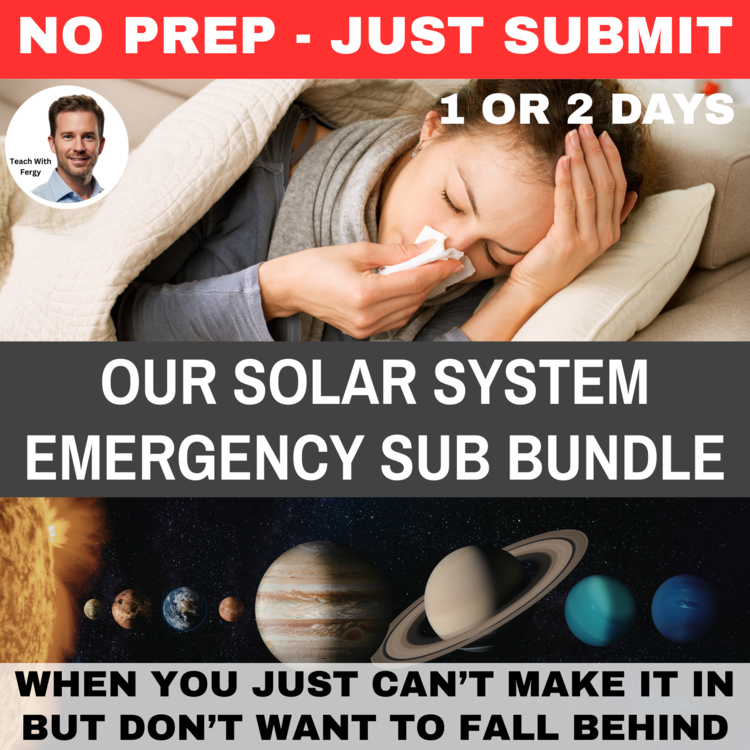 Our Solar System Emergency Sub Plans | 2 Days | Middle School | No Prep Space