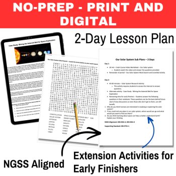 Our Solar System Emergency Sub Plans | 2 Days | Middle School | No Prep Space, image 2