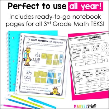 3rd Grade Math Interactive Notebook Bundle - 3rd Grade Math TEKS, image 2