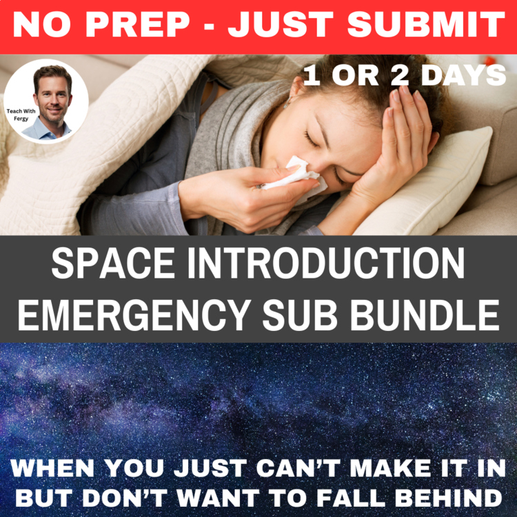 Space Science Emergency Sub Plans | 2 Days | Middle School | No Prep Worksheets
