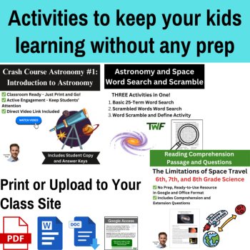 Space Science Emergency Sub Plans | 2 Days | Middle School | No Prep Worksheets, image 3